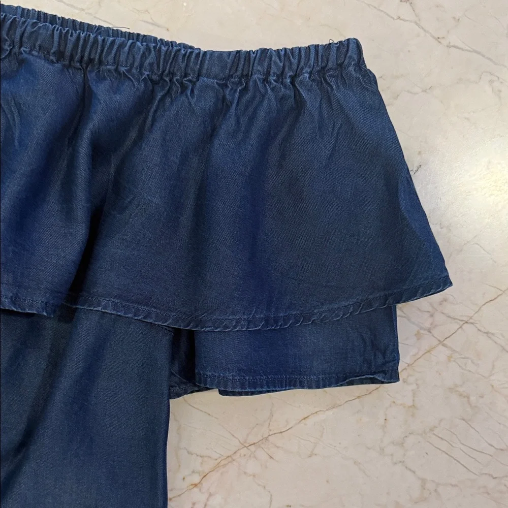 Halston Heritage Navy Ruffle Tube Top - Picture 5 of 11